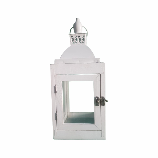 Luminária - Lanterna Branca de Maderia